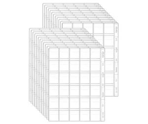 QWORK® 24 Feuilles Pochette Pieces de Monnaie 9 Trous pour Classeur Pieces de Monnaie, 30 Compartiments de 35 mm