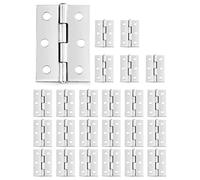 QWORK 24 Pièces Charnières de Porte Pliantes en Acier Inoxydable 44 mm, charnières pour réparer les portes d'entrée, les fenêtres et les boîtes de rangement