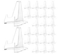 QWORK® 24 Pièces Présentoirs Acrylique 5,5 cm - Supports Triangulaires Innovants pour Collections et Décoration