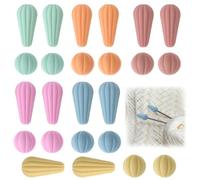 QWORK® 24 Pièces protecteurs d'aiguilles à Tricoter, Forme Citrouille et Goutte, Silicone Protection des Pointes d'aiguilles, pour Tricot, Crochet & projets de Bricolage DIY