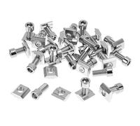 QWORK® 25 pièces M8 écrous à fente et 25 pièces jeu de vis, rail à fente en T, série 30, acier au carbone haute résistance, nickelé, idéal pour les profilés en aluminium