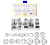 QWORK® 250 Pièces rondelles, rondelles plates en acier inoxydable 304 pour vis, 15 tailles de rondelles pour assortiment de boulons