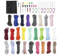 QWORK® 26 Rouleaux Paracorde, Paracorde en Nylon 3 Mètre/Rouleau, Multicolores Paracordes Set avec Accessoires, pour Bracelets DIY, Laisses pour Chiens, Décorations