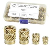 QWORK® 270pcs Kit d'Inserts Filetés en Laiton M2, M3, M4, M5 pour Plastiques pour Imprimantes 3D
