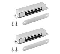 QWORK® 2PCS Aimant de Porte Placard Tout Metal - Force de Maintien 18kg - Loqueteau Magnétique pour Porte de Placard/Tiroir/Armoire (Blanc)
