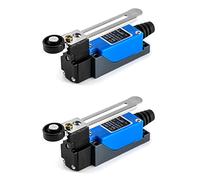 QWORK® 2pcs Interrupteur de fin de course, ME-8108 Interrupteur de fin de course à bras de levier à rouleau réglable, NC + NO (DPDT), Routeur CNC