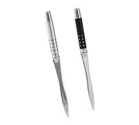 QWORK® 2PCS Ouvre Lettre en Métal, Coupe Papier, Ouvre Enveloppes - 16 cm, Argente et Noir