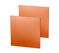 QWORK® 2Pcs Plaque en Pur Cuivre 99% pour la Fabrication de Bijoux, l'Usinage de Précision, l'Impression de Circuits Imprimés (150 mm x 150 mm x 1 mm)