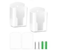 QWORK 2PCS Support Telecommande Mural avec Adhésive et Vis, pour Climatisation et TV, Taille intérieure : 63 mm x 30 mm x 100 mm (LxLxH)