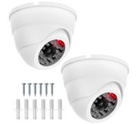 QWORK® 2X Caméra dôme factice avec LED - Fausse caméra pour intérieur et extérieur - Trompement réelle