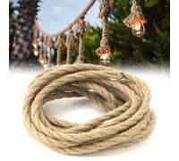 QWORK® 3 Conducteurs câble electrique lin, câble textile 5m 0,75mm², pour lampes DIY, LED, suspension luminaire