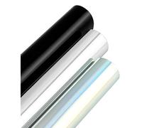 QWORK® 3 Couleurs Vinyl Permanent - Vinyle Adhesif - Noir/Argent/Holographique - pour Mugs Artisanat Décorations d'Événements de Fête - 3 Rouleau de 30 x 150 cm Chacun