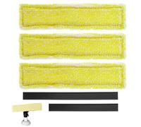 QWORK® 3 housses en microfibre et 2 lèvres en caoutchouc 17/25cm compatibles avec Kärcher WV2, WV5, WV6 Plus Pre mium