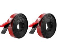 QWORK® 3 Meter Bande de Caoutchouc Adhésive 25mm x 3mm - Rouleau Caoutchouc Néoprène pour Joints, Sols, Isolation, Bricolage (Lot de 2)