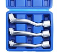 QWORK® 3 pcs Clé à molette ouverte 14/17/19 mm pour conduites d'injection de diesel, entraînement de 12,5 mm (1/2 pouce), ensemble de clés à molette ouvertes