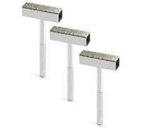 QWORK® 3 Pcs Dresseur de Meule Diamant avec Manche Antidérapant pour Meuler les Meules d'Ébavurage, Tête 45 x 10 mm