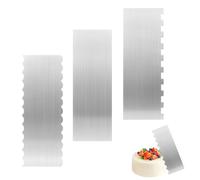 QWORK® 3 Pièces 22CM lisseur gateau acier inoxydable, grattoir à gâteau, pour décoration de gâteaux