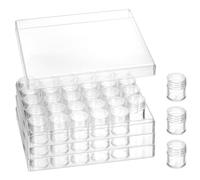 QWORK® 3 pièces boite de rangement en plastique transparents avec 30 pots pour stockage de perles, boîte de rangement avec couvercles, pour bijoux, travaux manuels et bricolage nail art