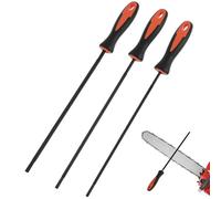 QWORK® 3 Pièces lime chaine tronconneuse, aiguiseur chaine tronconneuse acier au carbone 4,0 mm/4,8 mm/5,5 mm, limes rondes, pour tronçonneuses