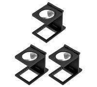 QWORK® 3 pièces loupe de Table Compte-Fils, Pliable Compteur de Fils en métal, grossissement de 10x, loupe de Lecture pour Travail, Bureau Maison, réparation, Hobby, Artisanat, journaux