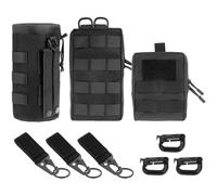 QWORK® 3 Pièces Sacs à Taille Tactiques, Sacs à Ceinture multifonctionnels avec Porte-Bouteilles, Crochets et Porte-clés, pour activités de Plein air