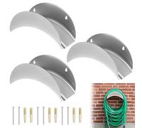QWORK® 3 Pièces support de tuyau mural, support tuyau arrosage jardin en fer, pour tuyau 30 m 1/2"