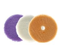 QWORK® 3 pièces tampons de polissage en laine d'agneau 150 mm - tampons de polissage en laine pour machines à polir automobile, pour enlever les rayures et l'oxydation