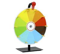 QWORK® 30 cm Roue de Fortune Multicolore avec Support en Métal, 10 Sections, Facile àÉcrire et à Nettoyer