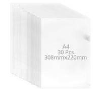 QWORK® 30 Pièces chemise plastique A4, pochette transparents avec ouverture cintrée, pour l'école et le bureau