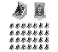 QWORK 30 Pièces Profile Aluminium 40x40, Angles En Aluminium Profilé , Pour Profilé Aluminium Équerre Support Mural Matériel De Montage