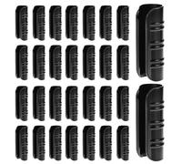 QWORK® 30 Pièces tuyau clips pour serre, pinces en film noir 25 mm, clips de fixation plastique, pour tuyaux en PVC de serre de jardin