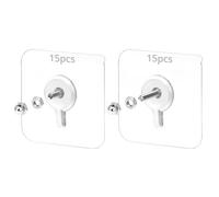 QWORK® 30 Pièces Vis Adhésives Détachables pour Fixation Murale Sans Percer - Tige Filetée 8mm/16mm - 6 x 6 cm - Charge 10 kg