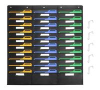 QWORK® 30 Poches tableau de poche de stockage, organisateur de fichiers suspendus, avec cartes et crochets pour classe, bureau et maison