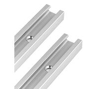 QWORK® 300 mm T-Track T-Slot en Aluminium, Rail à Onglet en T pour Scie à Table, Défonceuse et Outils de Travail du Bois, 19 x 10mm, 2 Pièces