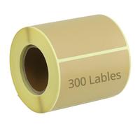 QWORK® 300 Pièces autocollants kraft marron 75 x 50 mm, autocollants pour cartes, boîtes et emballages