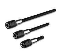 QWORK® 3pcs Tige d'Extension Magnétique, Perceuse Électrique Tournevis Embout, Foret de 1/4 hexagonale Barre de dégagement rapide Douille tournevis porte-embout, 60/100/150mm