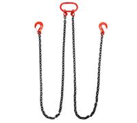 QWORK® 3T Chaîne de Suspension Haute Résistance - 2 M 2 Brins - Chaîne de 8mm en Acier au Manganèse - Crochet en Acier Allié Haute Résistance