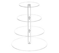 QWORK® 4 Niveaux Présentoir à Cupcakes, Support Gateau Acrylique, Tour à Gâteau Ronde, Support à Donuts, pour Mariage, Anniversaire, Fête