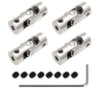 QWORK® 4 Pack Joint d'Accouplement de 3 mm à 3 mm, arbre de direction universel, Couplage d'Arbre en Métal