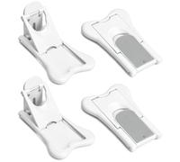 QWORK® 4 Pcs Bloque Porte Coulissante Bloque de Fenêtre Adhésif Verrou Securite Fenetre Sans Perçage pour Porte Coulissante Armoire Placard Fenêtre