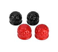 QWORK® 4 Pcs Cache Boule Attelage, 50 mm Capuchons de Protection Boule Attelage Caoutchouc pour Voitures Camions VéHicules Utilitaires Remorques Bateau