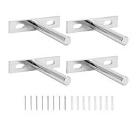 QWORK® 4 Pcs Fixation Invisible pour Étagère Mural en Bois, 75mm Supports Étagères Flottante avec Vis de Montage