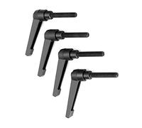 QWORK® 4 Pcs Levier de Serrage en Alliage M6 Filetage Mâle Poignées Réglables de Machine Noir (M6*40mm)