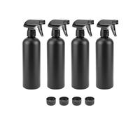 QWORK® 4 Pcs Vaporisateur de 500 ml, bouteille spray vide, noir, pour la coiffure, le soin des plantes à fleurs, le nettoyage
