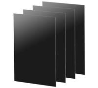 QWORK® 4 pièces 3mm feuille acrylique noire, 30 x 20 cm, pour la décoration intérieure, peinture, cadre Photo