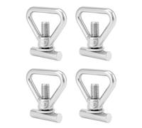 QWORK® 4 pièces Anneaux d'arrimage M10 pour l'arrimage du chargement, Raccords de rail d'arrimage pour voitures T5 T6, Acier inoxydable 304, Capacité 100kg