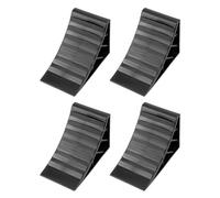 QWORK® 4 Pièces cale de Roue Plastique, Cales de remorque, cale Voiture, avec poignée, Noir
