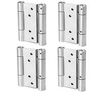 QWORK® 4 pièces Charnières À Ressort, 100mm, en Acier Inoxydable 304 Double Action pour Portes Battante Charnière Fermeture Automatique, chargéà ressort pour porte de café et de saloon
