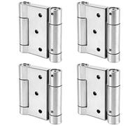 QWORK® 4 pièces Charnières À Ressort, 76mm, en Acier Inoxydable 304 Double Action pour Portes Battante Charnière Fermeture Automatique, chargéà ressort pour porte de café et de saloon