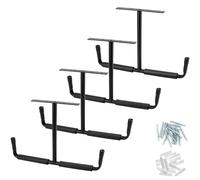 QWORK® 4 Pièces Crochets de garage robustes, crochets de plafond 42.5 cm avec crochets doubles, pour pneus de voiture, équipements sportifs, échelles, vélos